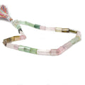 6x7-23x4mm Multi Color Tourmaline plain tube beads 16 inch 34 pieces A Grade