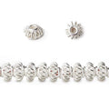 6x9mm Sterling Silver Plated Copper Spacer Pinwheel Design 8 inch 36 beads