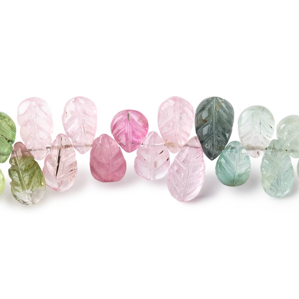 5x8mm Afghani Tourmaline Carved Pear Beads 7.5 inch 57 pieces AA