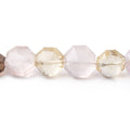 7-10mm Multi Gem Faceted Hexagon Beads 16 inch 49 pieces