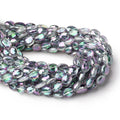 7-10mm Mystic White Topaz Straight Drill Faceted Ovals 9 inch 24 Beads