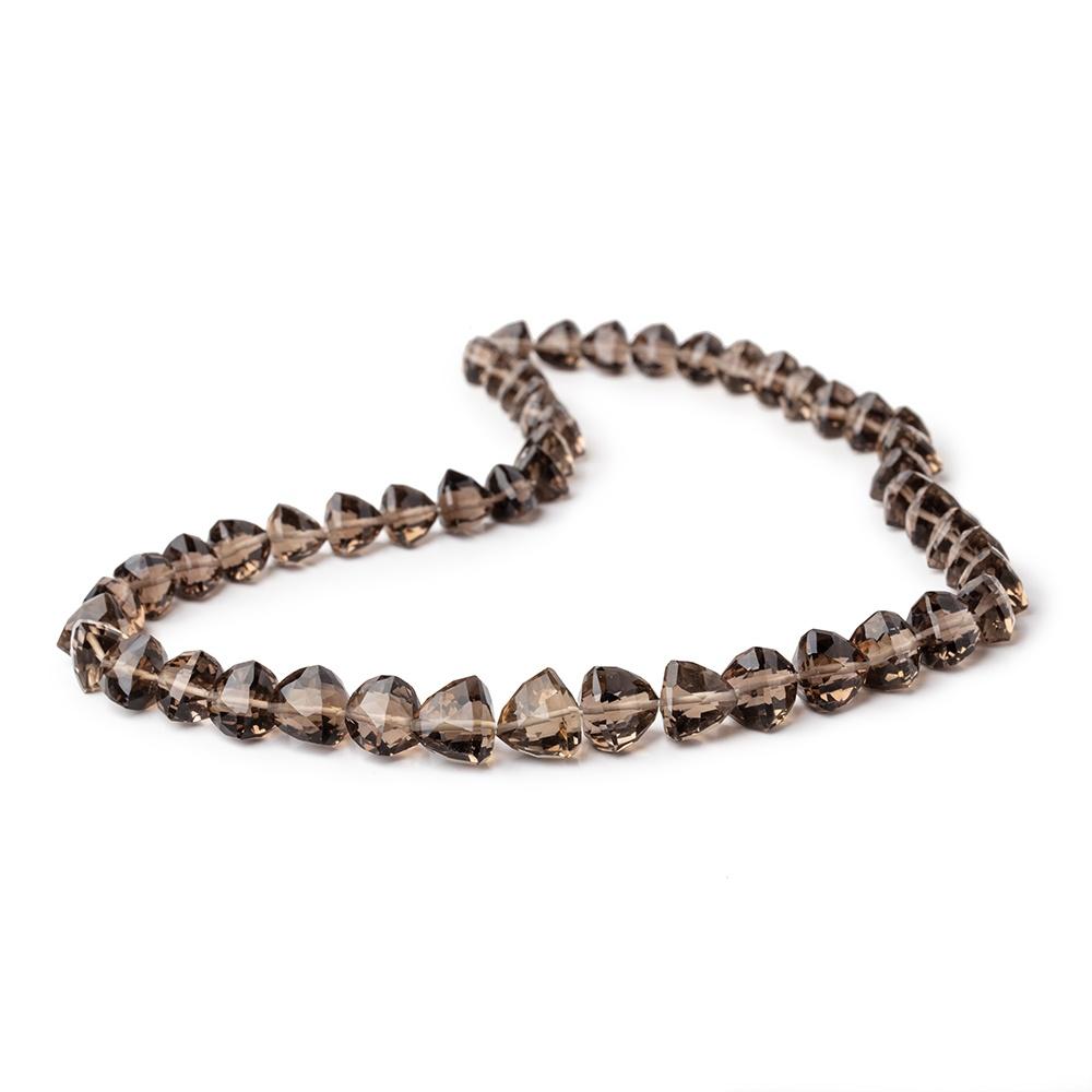 8-10mm Smoky Quartz Faceted Trillion Beads 16 inch 46 pieces
