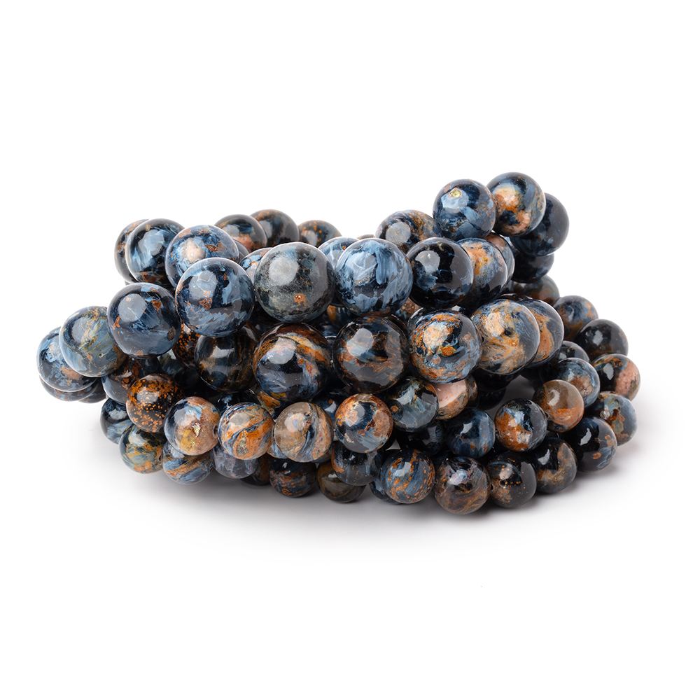 7-11.5mm Pietersite Plain Round Beads 18 inch 53 pieces AAA