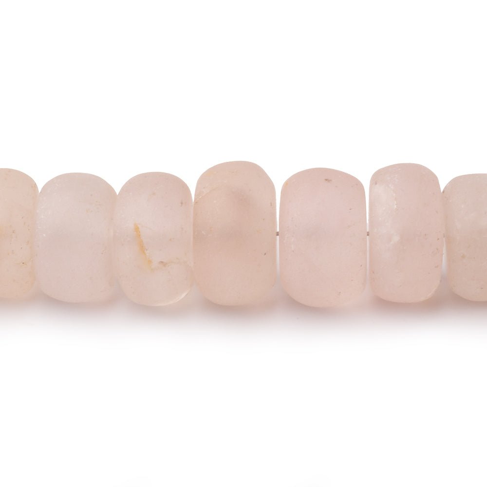 7-11mm Matte Morganite Plain Rondelle Beads 16 inch 78 pieces