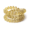 7-12.5mm Lemon Quartz Hand Carved Melon Rondelles 17 inch 59 Beads AA