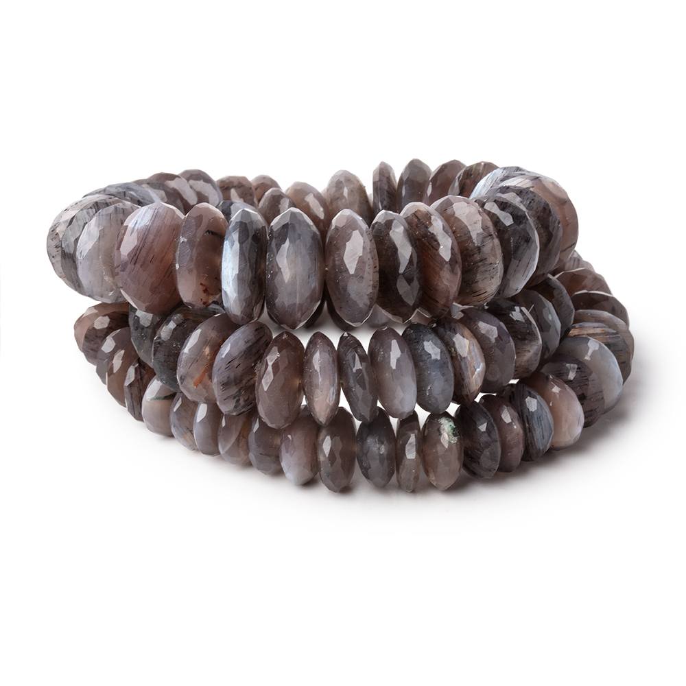 7-12mm Chocolate Moonstone German Faceted Rondelles 16 inch 100 Beads