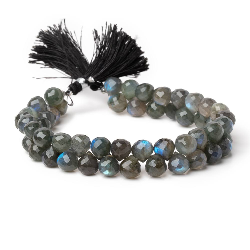 7-7.5mm Labradorite Faceted Candy Kiss Beads 8 inch 50 pieces AA