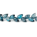 7-8mm London Blue Topaz Shoulder Drill Tear Drop 4 inch 24 Beads AAA