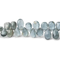 7-8mm Moss Aquamarine Faceted Pear Beads 8 inch 64 pieces