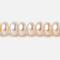 7-8mm Pale Peach Button Freshwater Pearl Beads 15.5 inch 88 pieces