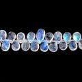 7-8mm Rainbow Moonstone Plain Pear Beads 8.5 inch 76 pieces AAA