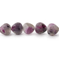 7-8mm Ruby in Marble Matrix Straight Drill Faceted Hearts 8 inch 26 Beads