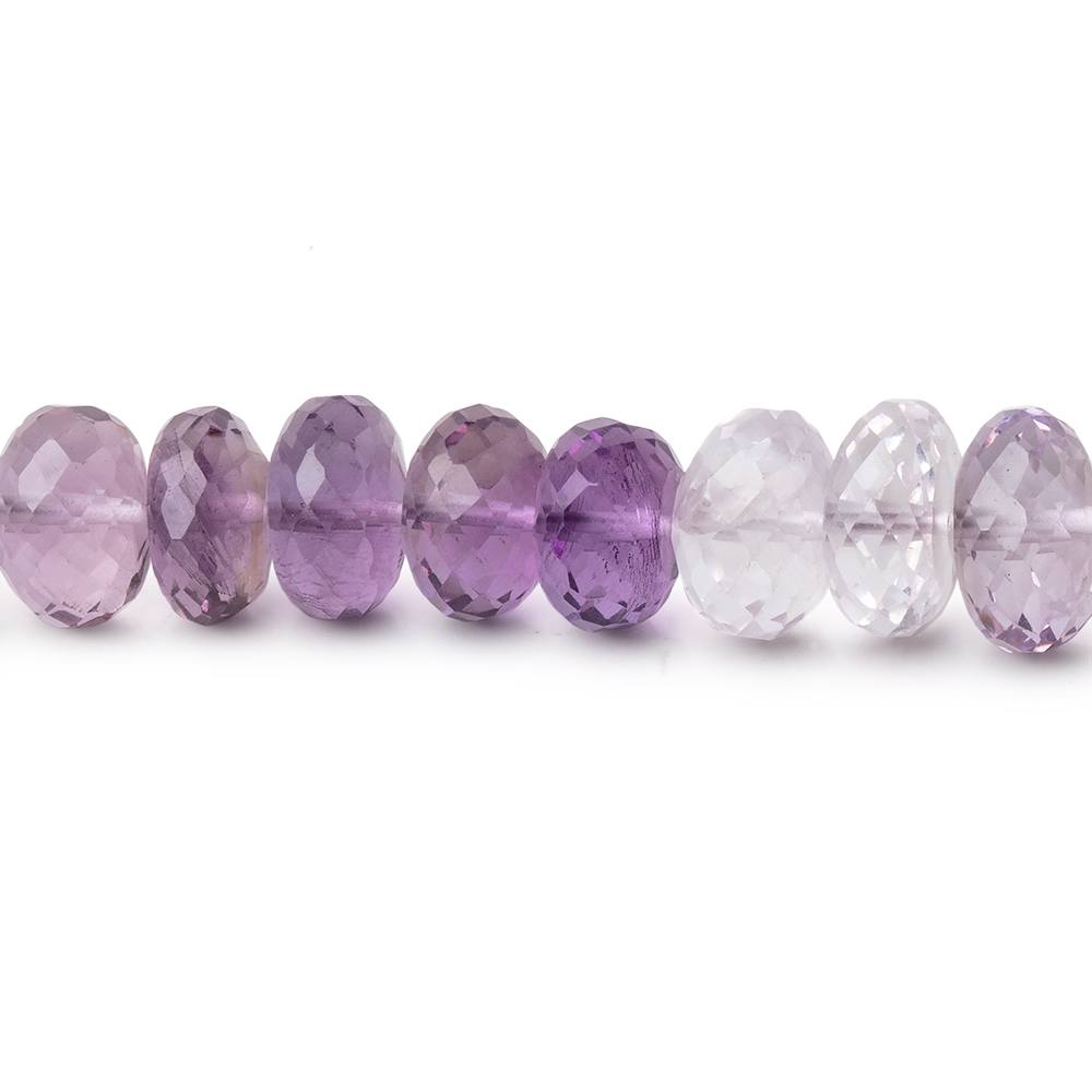 6mm Shaded Amethyst & Pink Amethyst Faceted Rondelles 14 inch 68 Beads