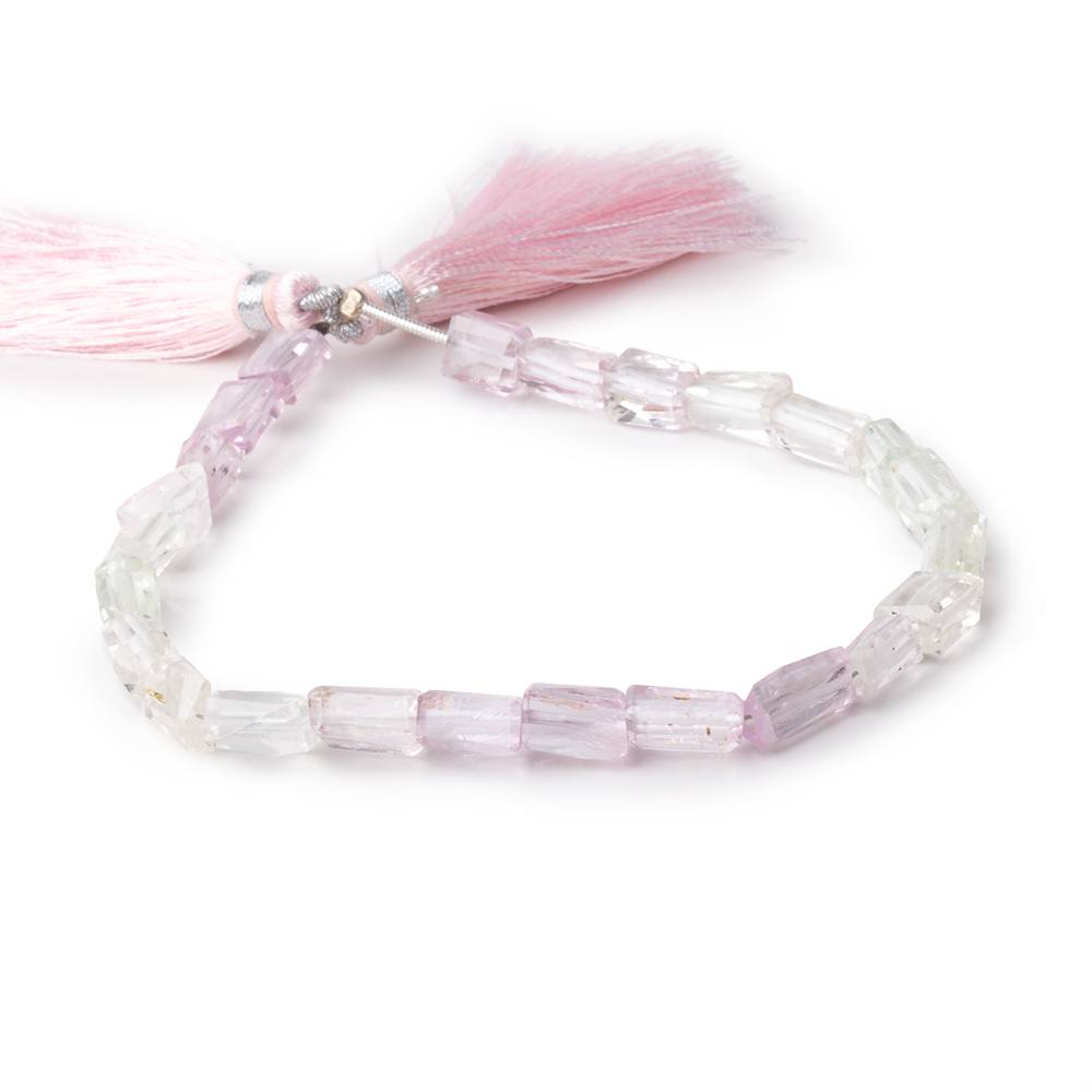 7-9mm Kunzite and Hiddenite Faceted Nugget Beads 8 inch 22 pieces
