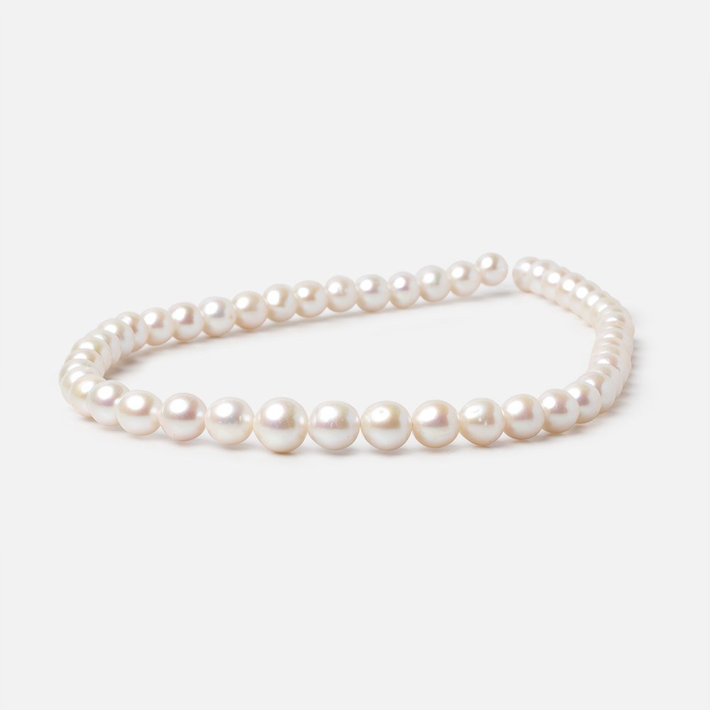 7-9mm Off White Chinese Akoya Saltwater Pearls 15.5 inch 48 pieces A