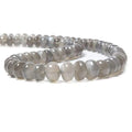 7-9mm Platinum Grey Moonstone Plain Rondelles 78pcs