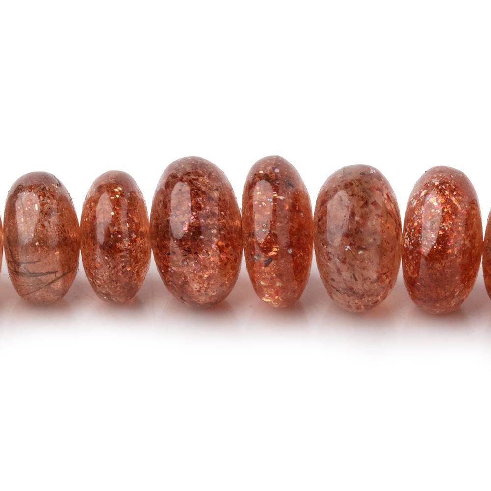 7.5-10.5mm Sunstone Plain Rondelle Beads 8 inch 42 pieces