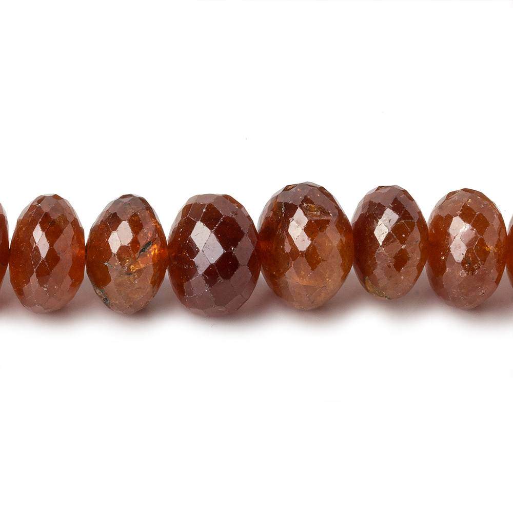 7.5-12mm Mandarin Garnet Faceted Rondelle Beads 16 inch 71 pieces A