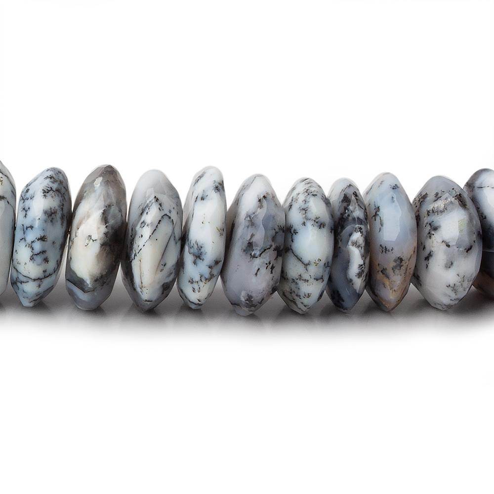 9.5-13.5mm Dendritic Opal German Faceted Rondelle 16 inch 90 pieces AA