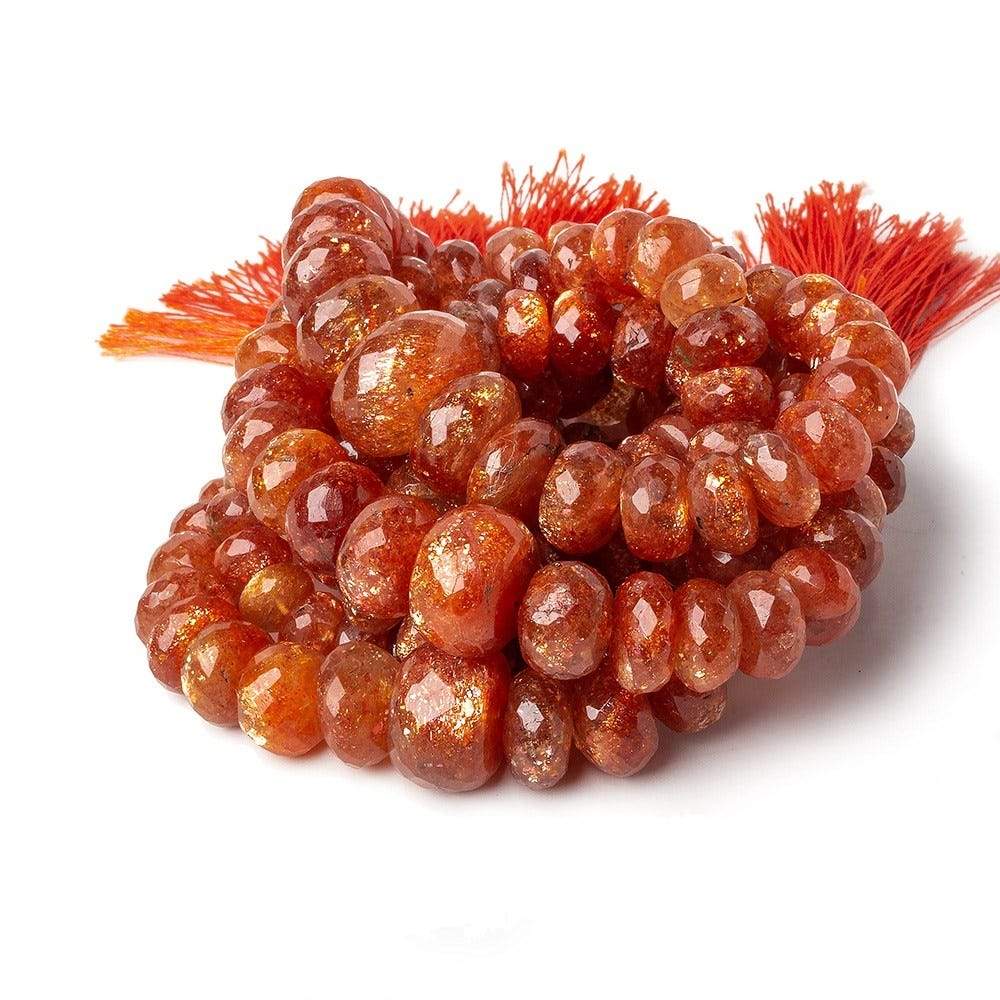 7.5-14.5mm Sunstone faceted rondelles 16 inch 73 beads