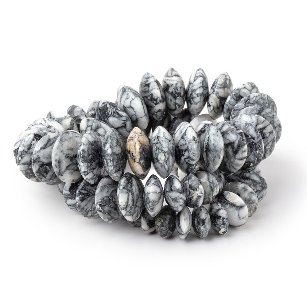 7.5-15mm Austrian Pinolith German Cut Plain Rondelles 16 inch 65 Beads AA