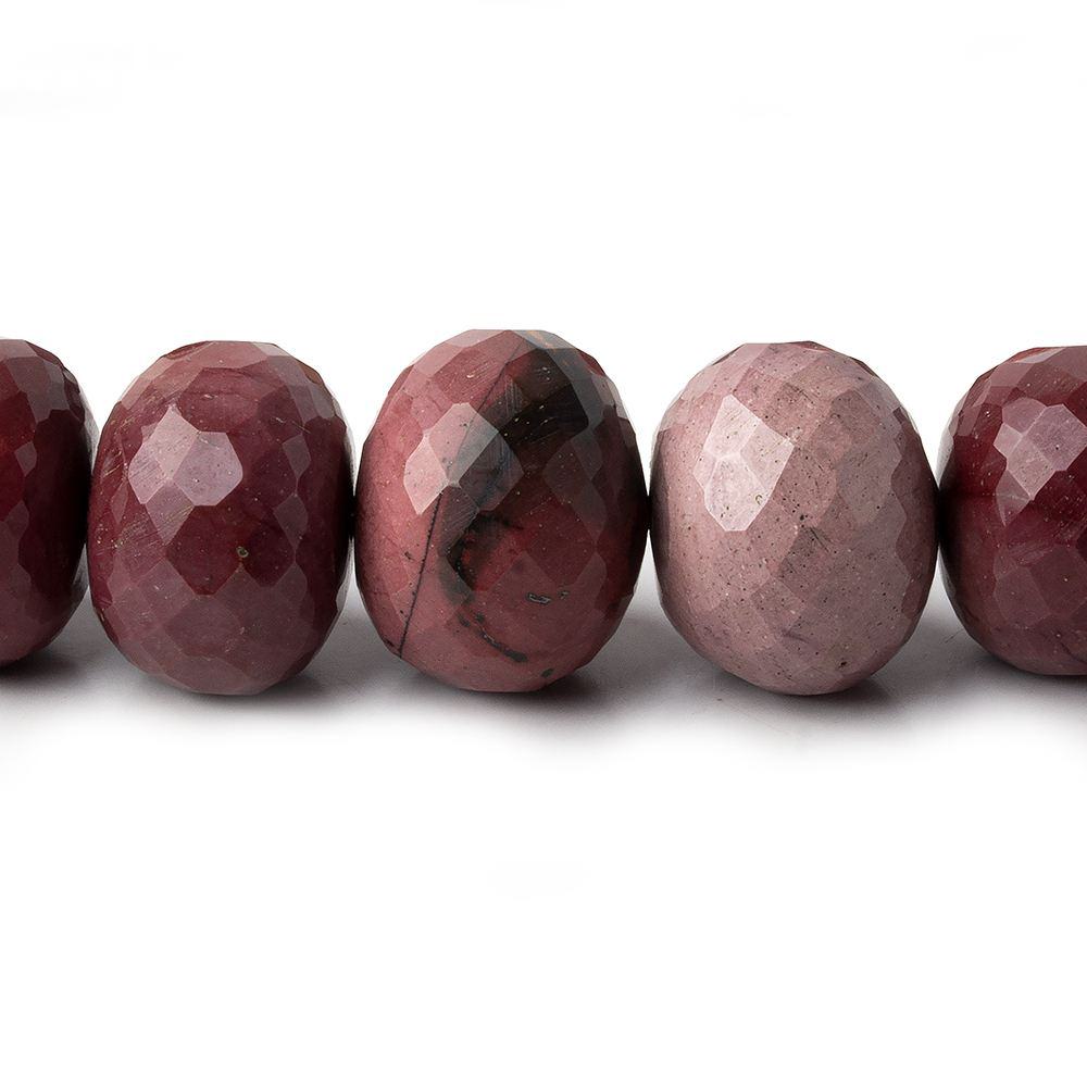 7.5-17mm Multi Color Moukaite Jasper faceted rondelles 15 inch 44 beads AA