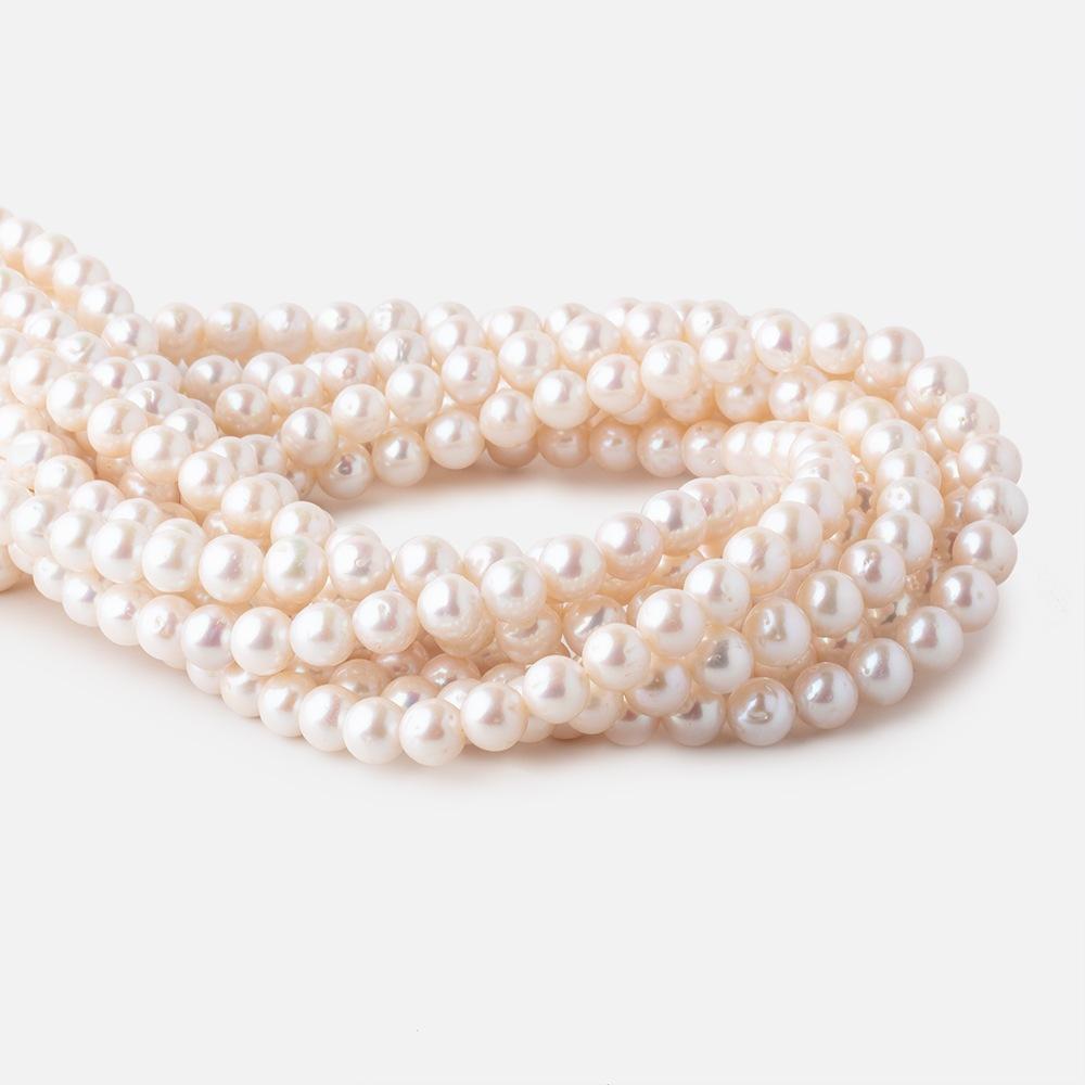 7.5-8.5mm Off White Chinese Akoya Saltwater Pearls 16 inch 53 pieces A