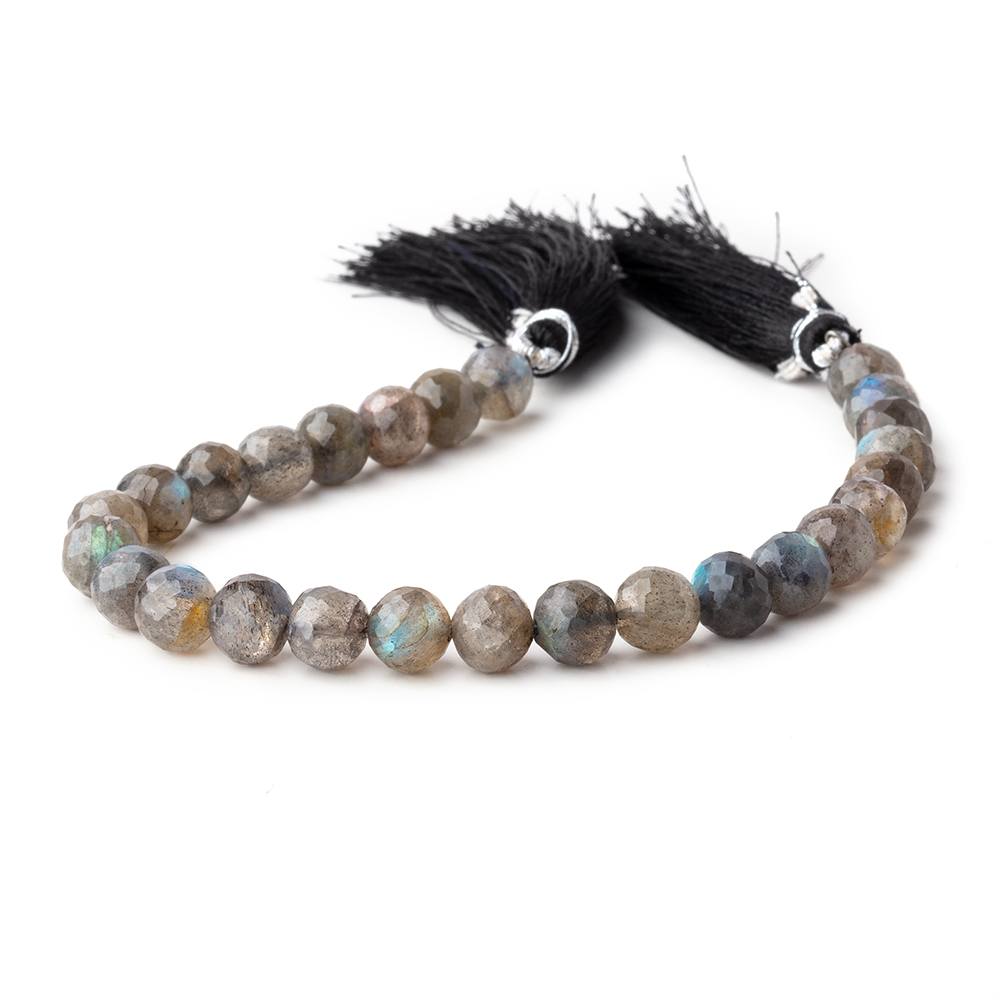 7.5-8mm Labradorite faceted round beads 8 inches 26 pieces