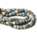 7.5-8mm Matte Chrysocolla plain cube beads 7.5 inch 23 pieces