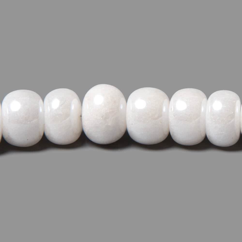 7.5-8mm Mystic White Quartz plain rondelle beads 8 inch 37 pieces