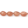 7.5-9.5mm Peach Moonstone Straight Drill Tear Drop 7.25 in 20 Beads