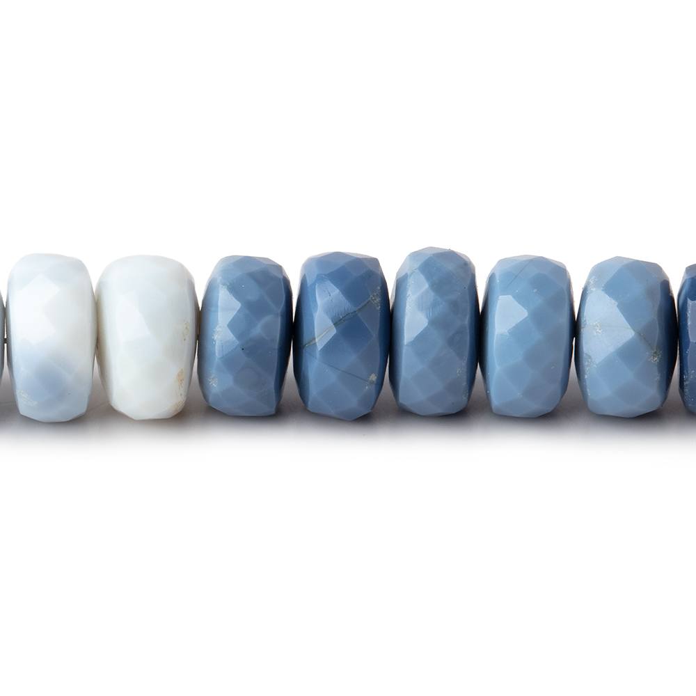 7.5-9mm Owyhee Denim Blue Opal Faceted Rondelle Beads 14 inch 74 pieces
