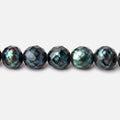 7.5mm Dark Teal Faceted Round Freshwater Pearls 16 inch 51 pieces