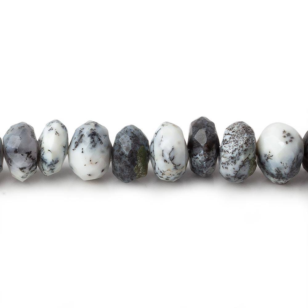 7.5mm Dendritic Opal Faceted Rondelle Beads 8 inch 38 pieces