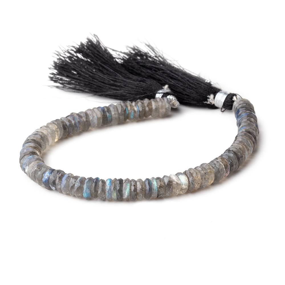 9mm Labradorite faceted heishi beads 7.5 inches 84 pieces