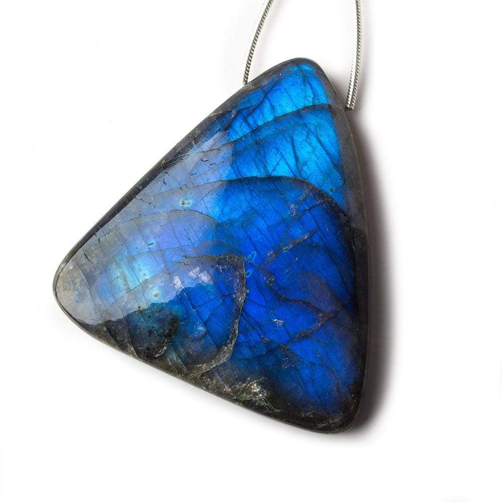 78x32x7mm Neon Blue Labradorite fancy shape focal bead 1 piece