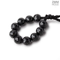 7mm Black Spinel 2mm Large Hole Faceted Rounds Set of 10