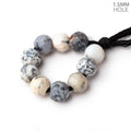 7mm Dendritic Opal 1.5mm Large Hole Faceted Rounds Set of 10
