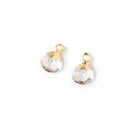 7mm Gold Leafed Crystal Quartz Faceted Heart  Pendant