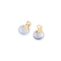 7mm Gold Leafed Natural Chalcedony Faceted Heart Set of 2 Pendants