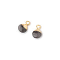 7mm Gold Leafed Platinum Moonstone Faceted Heart Set of 2 Pendants