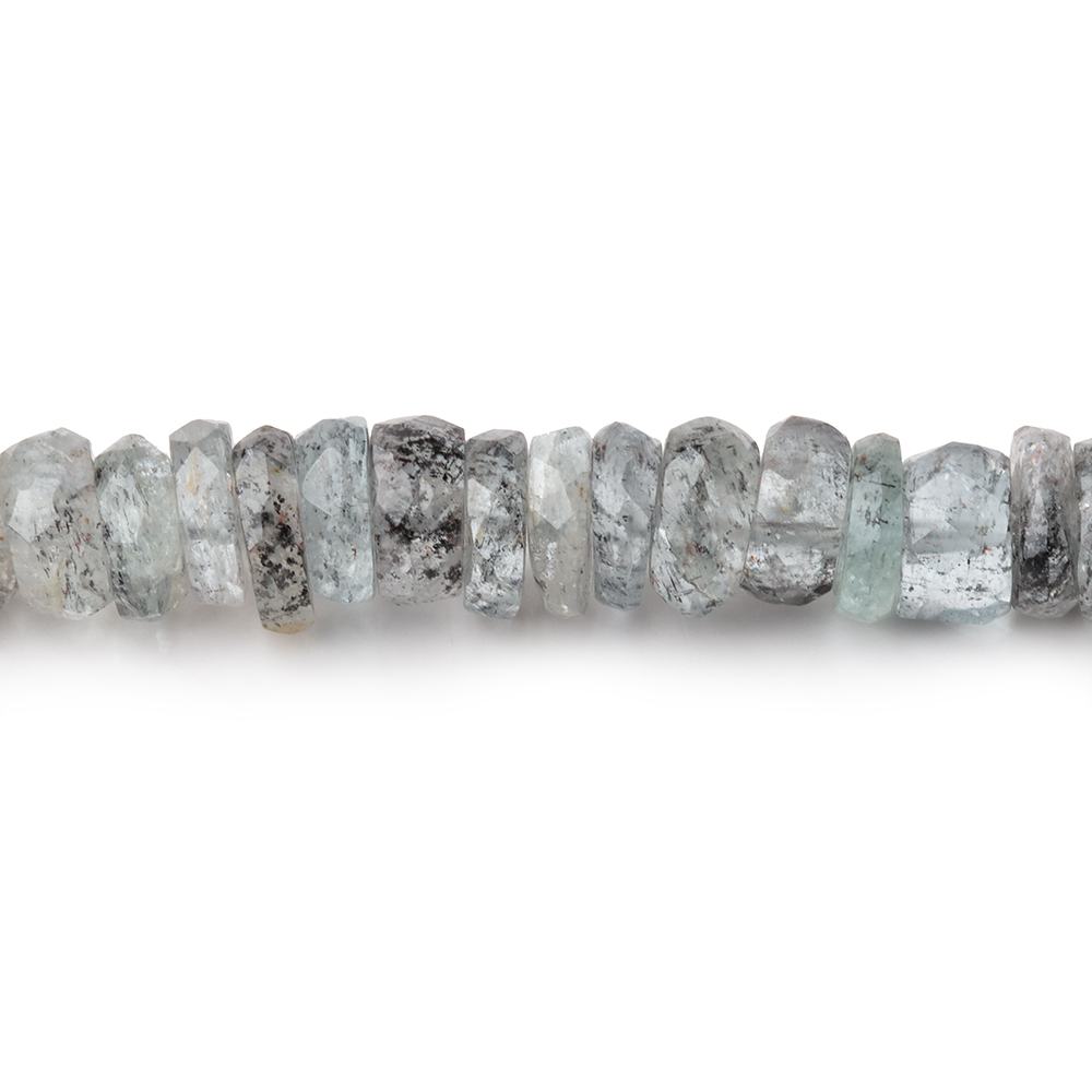 7mm Moss Aquamarine Faceted Heishi Beads 13.5 inch 139 pieces