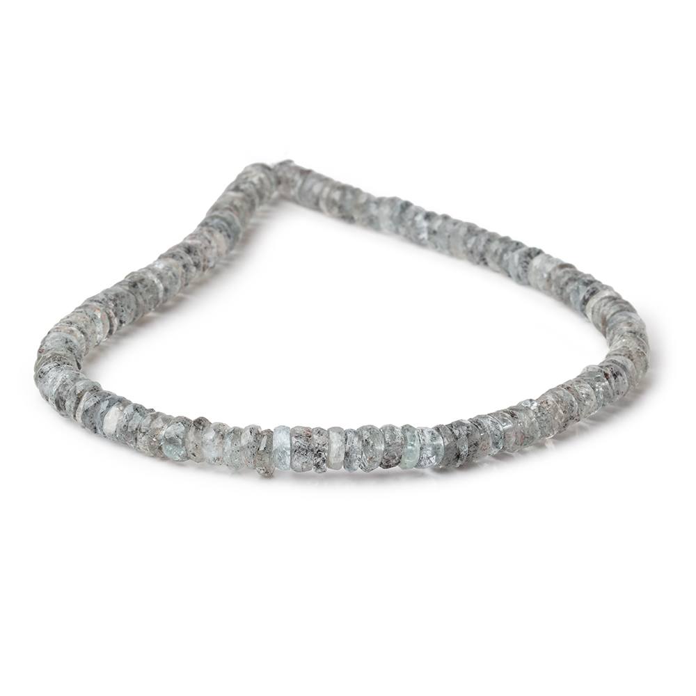 7mm Moss Aquamarine Faceted Heishi Beads 13.5 inch 139 pieces
