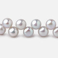 7mm Silver Top Drill Button Freshwater Pearls 16 inch 80 Beads