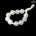 7mm White Moonstone 1.5mm Large Hole Faceted Rounds Set of 10