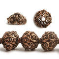7x13mm Copper Bead Cap Scalloped Design 8 inch 30 pcs