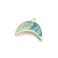 7x16mm Gold Leafed Labradorite Crescent Moon Focal Pendant 1 piece