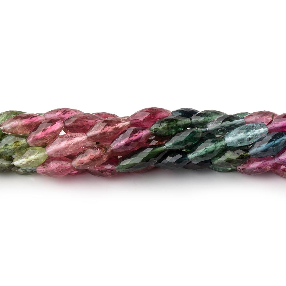 7x4-9x4mm Multi Color Tourmaline Faceted Marquise Beads 15 inch 48 pieces AA