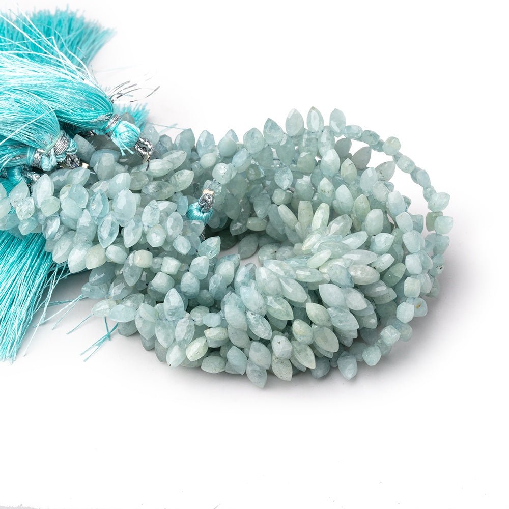 7x4mm Aquamarine Faceted Marquise Beads 7 inch 72 pieces