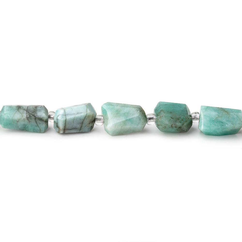 7x5-10x5mm Brazilian Emerald faceted nugget beads 14 inch 33 pieces